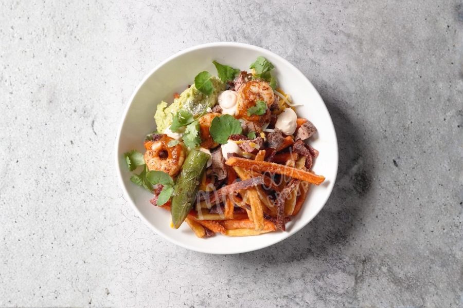 Surf n Turf Tri-Color Sweet Potato Fries Watermarked
