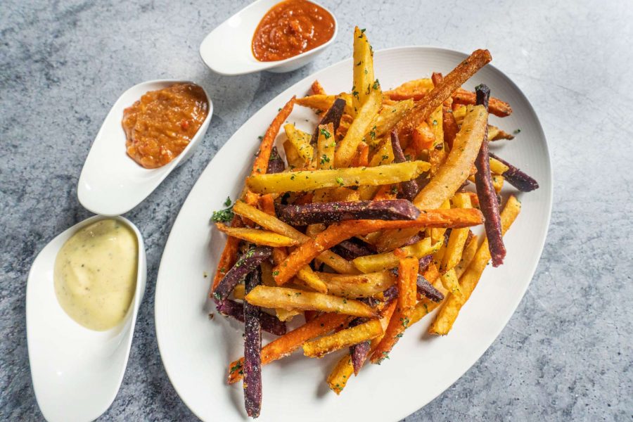 Tricolor Fries with Trio of Sauces